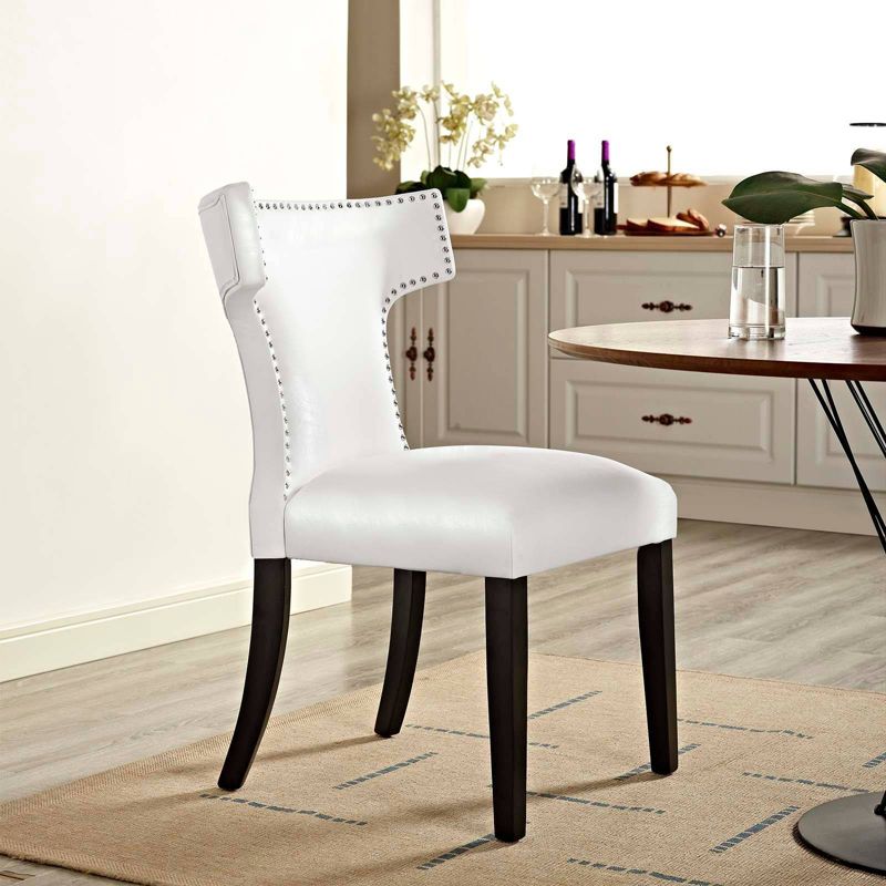 Curve Vinyl Upholstered Dining Chair White - Modway, 6 of 7