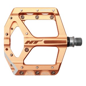 HT ANS10 Platform Pedals 9/16" Axle Aluminum Body 20 Replaceable Pins Rose Gold - 1 of 1