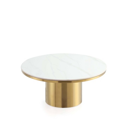 Manhattan Comfort Glenn Sintered Stone Top Coffee Table Gold - image 1 of 4