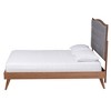 Baxton Studio King Malle Fabric and Wood Platform Bed Gray/Walnut Brown: Elegant Upholstered Headboard, No Box Spring Needed - 3 of 4