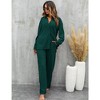WhizMax Women Two Piece Casual Outfits Y2K Loungewear Pleated Wide Leg Pants Long Sleeve Button Down Shirt Streetwear Set - 4 of 4