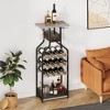 Garvee Metal Wine Rack Wine Bottle Holders Stands Freestanding Floor, Wine Storage Organizer for Bar Kitchen Dining Living Room, Small Spaces, Grey - 3 of 4