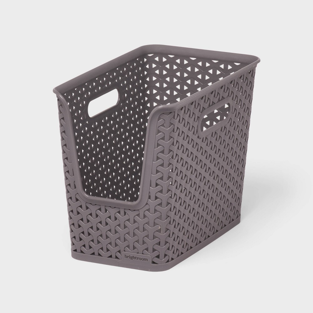 Photos - Other interior and decor Y-Weave Narrow Easy Access Decorative Storage Basket Gray - Brightroom™