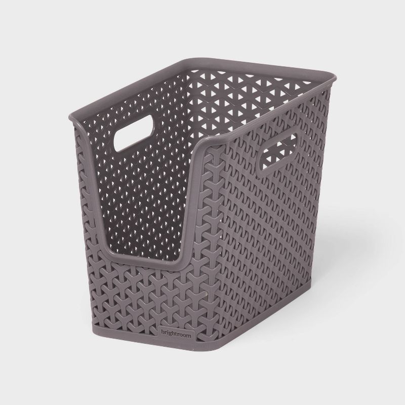 Y-Weave Narrow Easy Access Decorative Storage Basket Gray - Brightroom&#8482;, 1 of 7