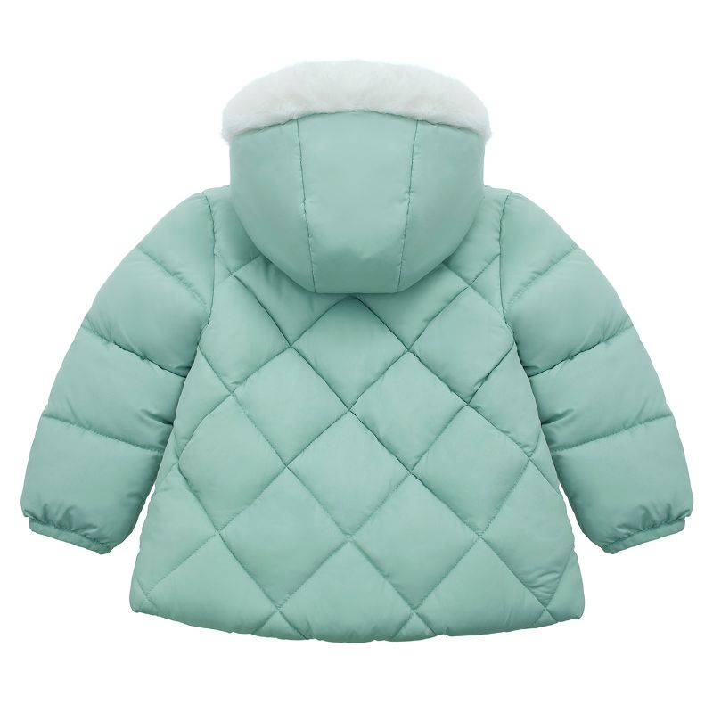Rokka&Rolla Infant Toddler Girls' Puffer Jacket Baby Fleece Lined Winter Coat, 4 of 10