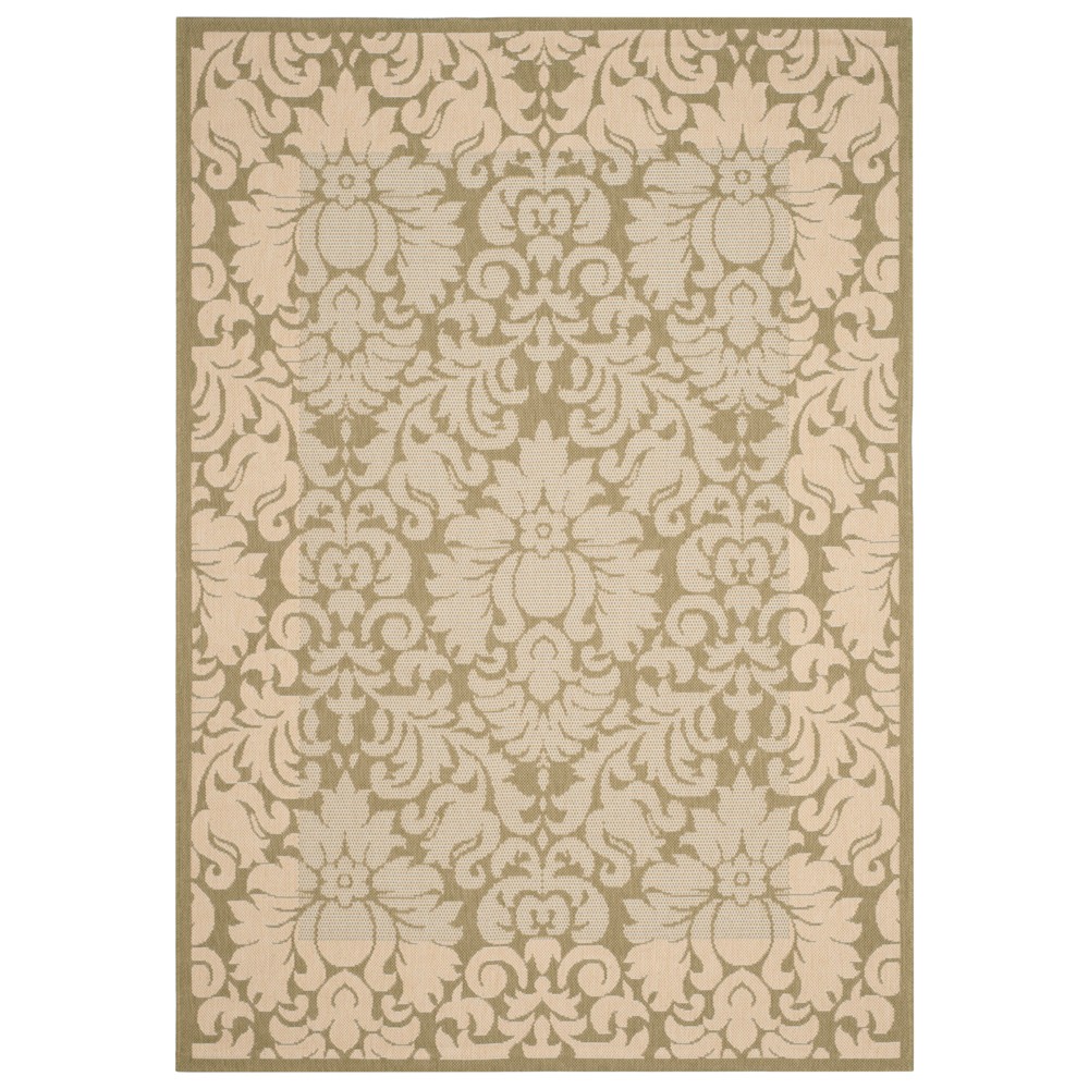 4'X5'7in Rectangle Violetta Outdoor Rug Olive/Natural - Safavieh