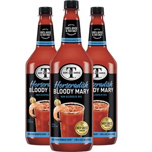 Mr & Mrs T Horseradish Bloody Mary Mix, 1L Bottle, 3 Pack – Premium Cocktail Mixer for Spicy Bloody Marys, Ready to Use - 1 of 4