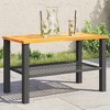 vidaXL Garden Table Black and Brown - 2 of 4