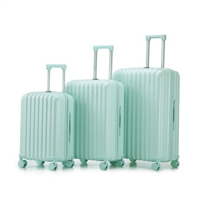 BEAFUP 20"/24"/28" 3 pcs/set in ABS Spinner Wheel Luggage, Carry on Suitcase, with Cup Holder & USB Port & Phone Holder