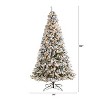 9ft. Flocked Pine Artificial Christmas Tree with Pinecones and 650 Clear LED Lights – Winter Wonderland X-Mas Tree - 2 of 4