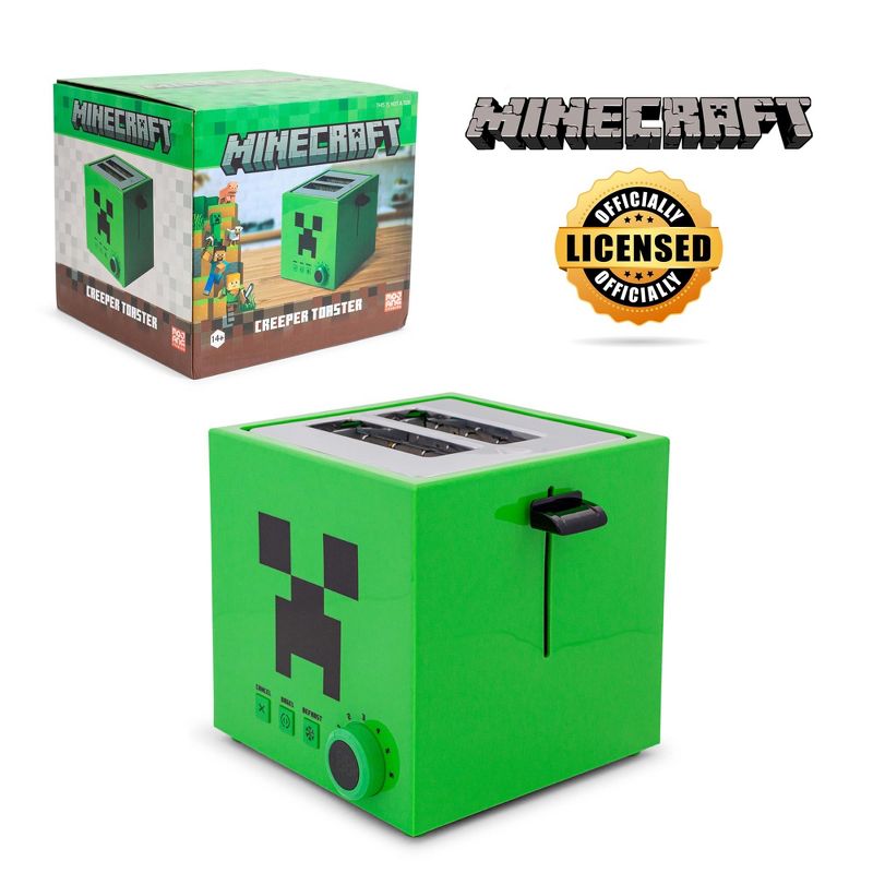 Ukonic Minecraft Green Creeper 2-Slice Toaster With Imprint Feature, 2 of 10