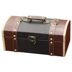 Vintiquewise Dresser Valet Leather Chest with Fabric Lining