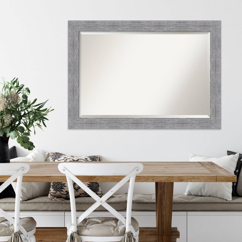 41&#34; x 29&#34; Bark Rustic Framed Wall Mirror Gray - Amanti Art, 5 of 8