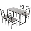NicBex 5-Piece Industrial Style Dining Table Set & Backrest Chairs for Kitchen,Dining Room,Restaurant,Modern Dinette Set with Metal Frame - 3 of 4