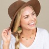 Olive Green Enamel Wood Circle Earrings - 3 of 3