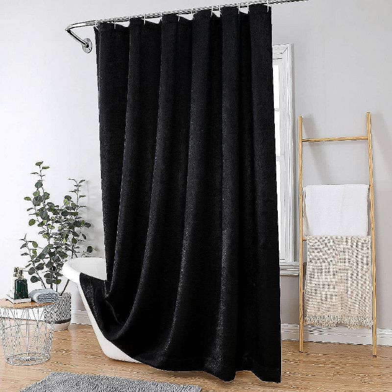 Kate Aurora Serena Elegant Jacquard Woven Fabric Shower Curtain - Standard Size, 1 of 6
