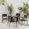 vidaXL Outdoor Dining Set Black PE rattan, steel, solid acacia wood - Black 4 - 2 of 4