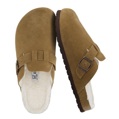 CUSHIONAIRE Ciabatte Donna Prescott Slip-on Con Memory Foam - Tomaia In Pelle Vegana, Tacco 3,8 Cm - Disponibili In Larghezze Ampie - Colore Marrone Chiaro, Taglia 38 EU