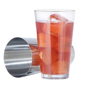 Oggi Boston Cocktail Shaker: Glass & Stainless Steel, 15 oz Capacity, Hand Wash, Silver, 7.05" Height, 3.7" Width - 1 of 4
