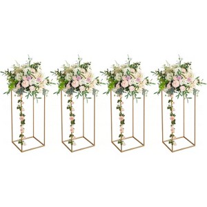 4 Pieces Wedding Flower Stand, 15.75 Inch Metal Flower Display Rack Decoration with Acrylic Panel, Floral Vase Display Holder for Party Wedding - 1 of 4