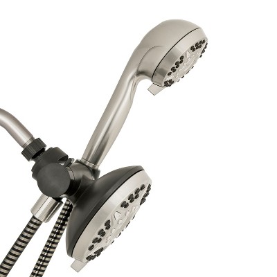 Brushed Nickel Dual Shower Head System with Handheld Combo