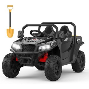 24V 4WD Ride On Dump Truck for Kids, 2-Seater Electric Ride On Car with Remote Control, Motorized Dump Bed, All-Terrain Wheels, Bluetooth Music, LED - 1 of 4