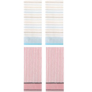 REGALWOVEN 4 Pcs Cotton Soft Comfortable Absorbent Striped Hand Towel - 1 of 4