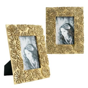 SEVOBAL Party Decorations and Accessories Set of 2 Photo Frames Metallic Silver Finish for Home Display, Gold, 9.3"*7.5"*2" - 1 of 4