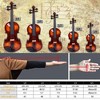 TopComfy 4/4 Classic Solid Wood Violin Set with Case Bow Strings Rosin Shoulder Rest Tuner for Adult Learners Musician - 3 of 4