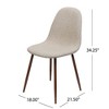 Modern Curve-Back Dining Chairs, Side Chairs with Wood-Finish Metal Legs, Fabric Upholstered Leisure Chair (set of 2) -Christopher Knight Home - 2 of 4