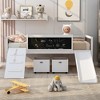 NicBex Twin Size Bunk Bed Loft Bed Pine Frame Bed Frame with 2 Storage Boxes, 3 Blackboard, Guardrails, Slide and Climbing Frame - 2 of 4
