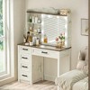 GlasFlength Vanity Tables Modern Makeup Table with Sleek Storage for Bedroom or Dressing Area, White,38.2”*15.75”*53.5" - 3 of 4