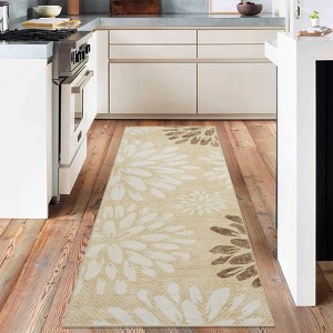 Area Rug Non-Slip Floral Washable Living Room Throw Small Stain Resistant Rugs - 1 of 4