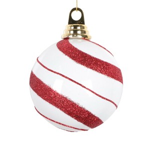 Vickerman White and Red Glitter Ornament - 1 of 1