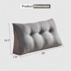 Bekrvio Wedge Headboard Pillow for Bed, Faux Linen Reading Backrest Cushion with Removable Cover & Pocket, Large Triangular Bed Rest - 2 of 4
