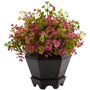 Nearly Natural 13-in Sedum and Eucalyptus Plant with Planter - 1 of 1