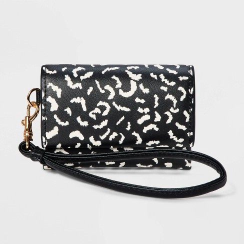 Leopard Print Mini Wristlet Wallet A New Day Black White