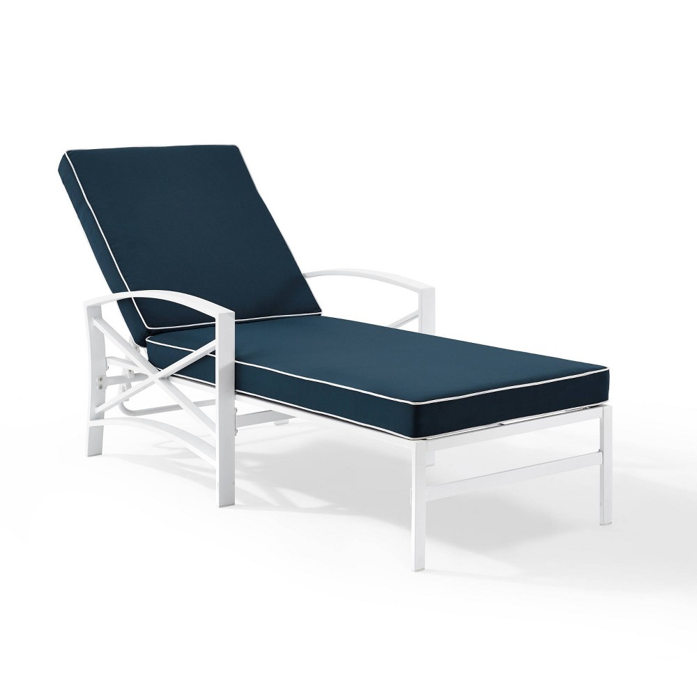 Photos - Garden Furniture Crosley Kaplan Chaise Lounge Chair - Gray -  Navy/White 