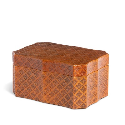 Park Hill Collection Layla Leather Embossed Storage Box