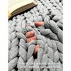 100 Cotton Weighted Blanket, Chunky Knitted Throw, No Fillers, Soft Breathable, Machine Washable, Light Grey, 40x50 Inch, 10lbs - 3 of 4