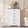 Drawers Dresser for Bedroom,Chest of Drawers with Wide Metal Handle,Farmhouse Modern Wooden Dresser,Natural Texture,Storage Organizer Dresser - 3 of 4