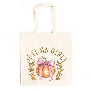 City Creek Prints Coquette Autumn Girly Canvas Tote Bag - 15x16 - Natural - 1 of 2