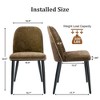 QingMoon Upholstered Dining Chairs Set of 2, Mid-Century Modern Kitchen Chairs, Armless Chairs with Deep Seat and Metal Legs for Dining Room - 4 of 4