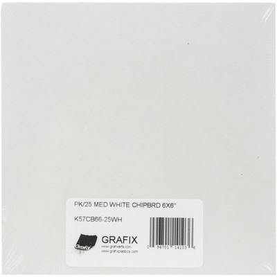 Grafix Medium Weight Chipboard Sheets 6"X6" 25/Pkg-White