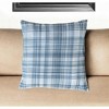 20" White and Black Check Cotton Blend Throw Pillow With Embroidery - 2 of 4