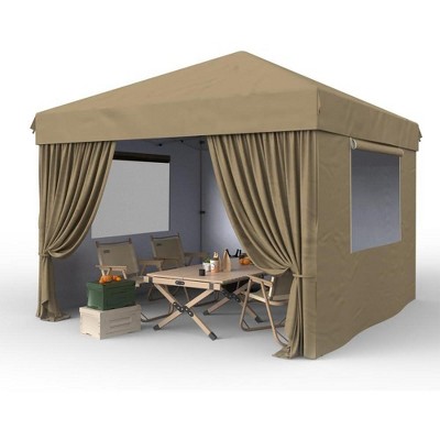 10'x10' Pop Up Canopy Tent with 4 Sidewalls, Portable Outdoor Canopy with Roller Bag