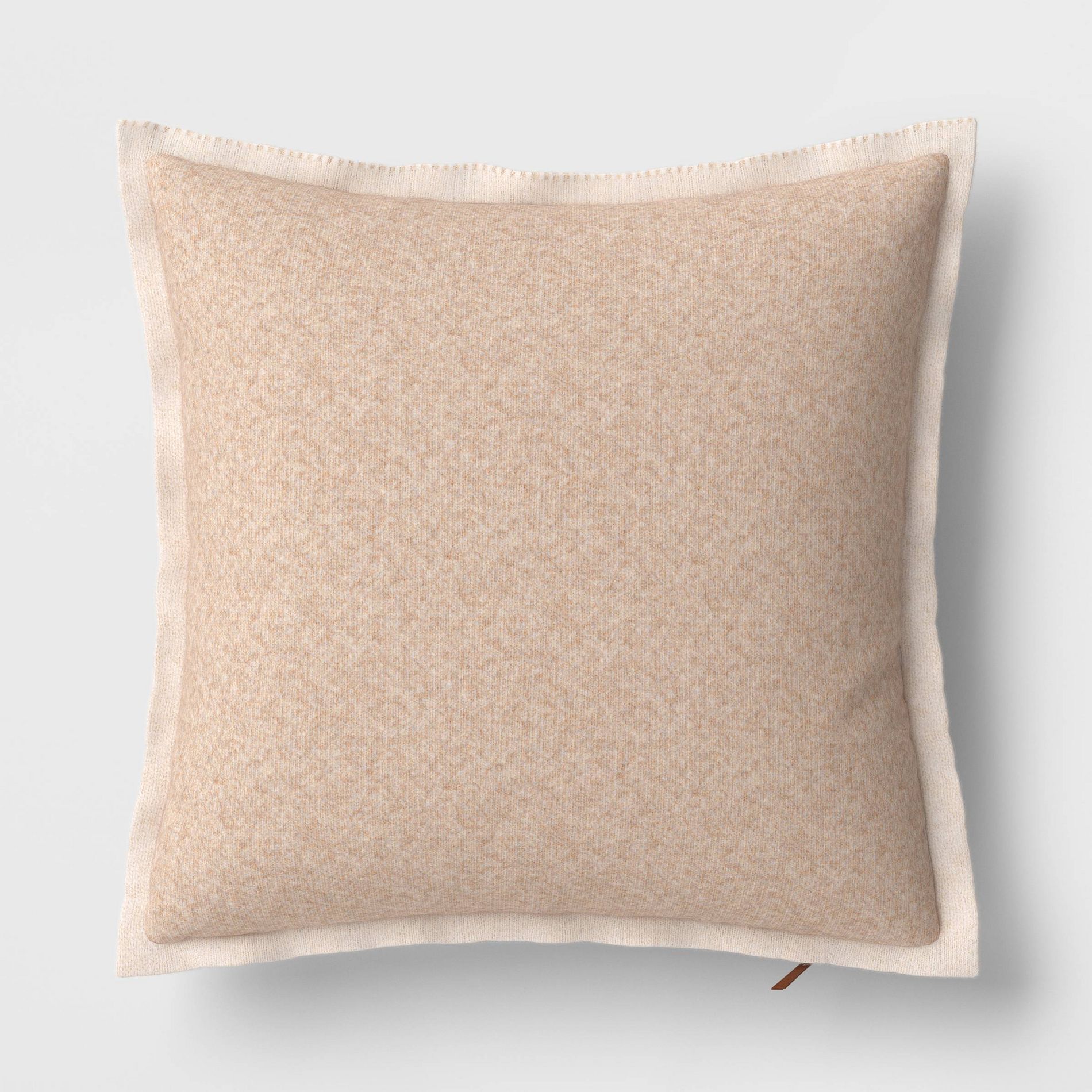 The Cozy Collection Cozy Faux Cashmere Knit Square Throw Pillow Tan - Threshold™