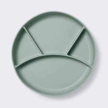Silicone Suction Divided Plate - Green - Cloud Island™