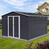 GDFStudio Rossetti Modern 102" Outdoor Metal Storage Shed, Lockable Door Tool Shed - 2 of 4
