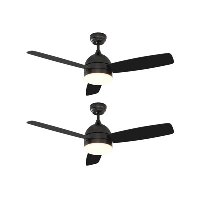 Warmiplanet 48"Ceiling Fans with Lights and Remote Control, Black, Silent Motor, 3-Blades, 2 Pack